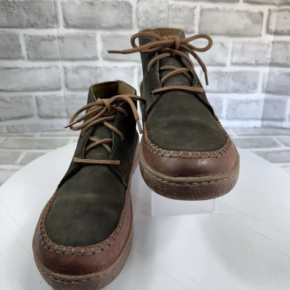 Clarks Men's Size 10.5 Hodson Mid Green and Brown Leather Boots